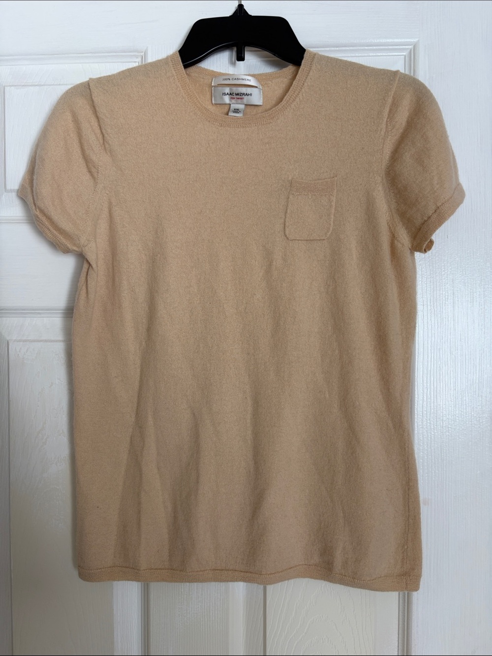 Isaac Mizrahi for Target Camel Short Sleeve Cashmere Tee with Pocket size xxl
